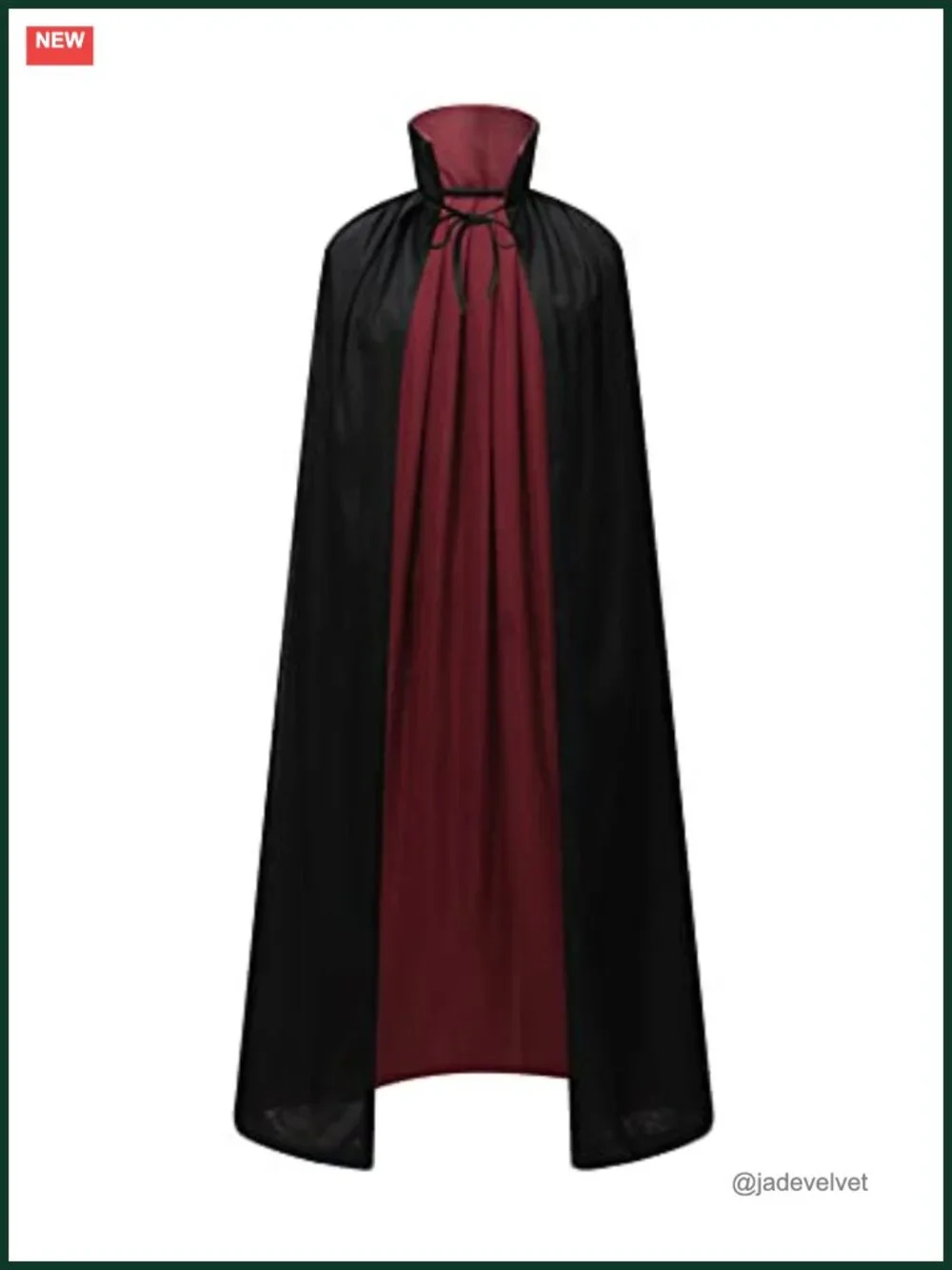 Reversible Velvet Hooded Vampire Cape Halloween Cosplay Costume